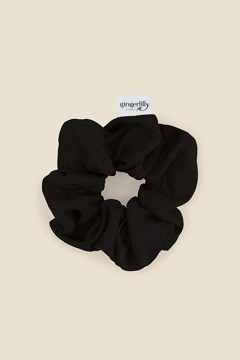 Gingerlilly Serene Pure Silk Scrunchie Black